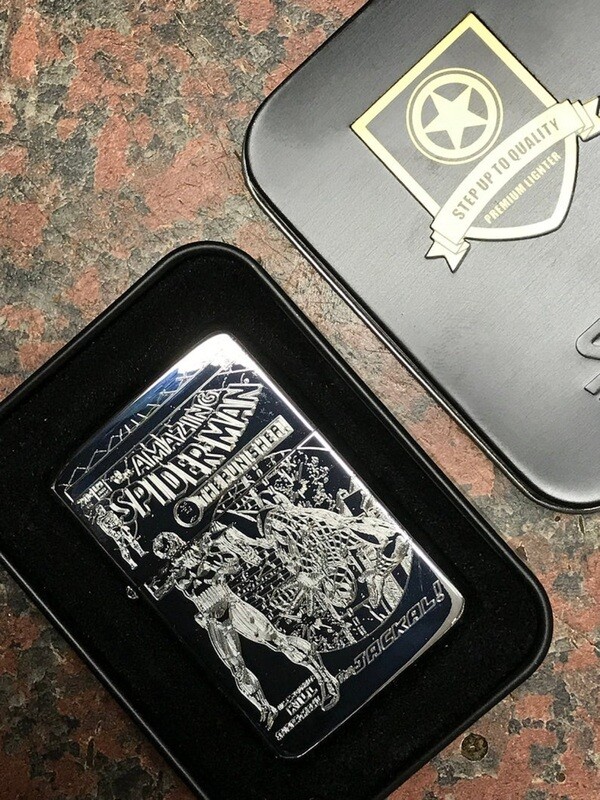 Amazing Spider-man #129 Lighter Polished Chrome Finish Punisher comic cover