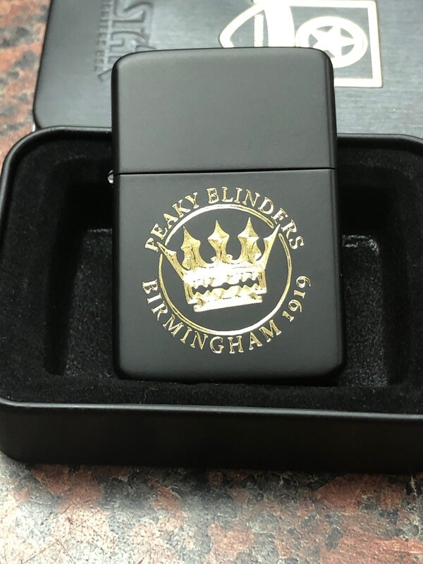 Peaky Blinders Lighter, Birmingham logo Matte Black