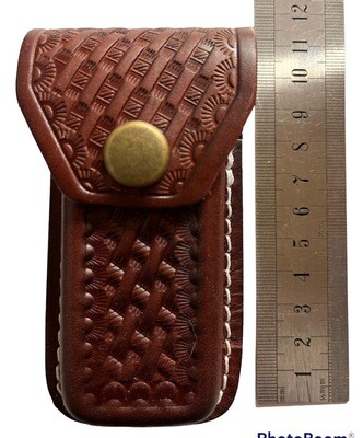 Wide Brown Leather POUCH / SHEATH suitable for Swiss Army Knife