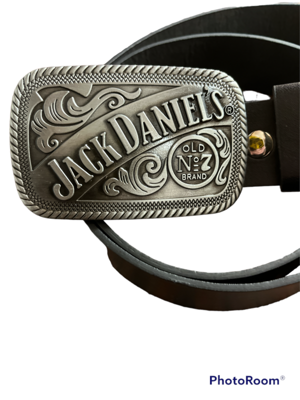 Jack Daniel’s Western Style  Buckle with belt Old no.7 brand silver daniels