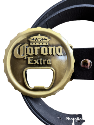 CORONA EXTRA  Buckle with Belt bottle cap opener gold beer