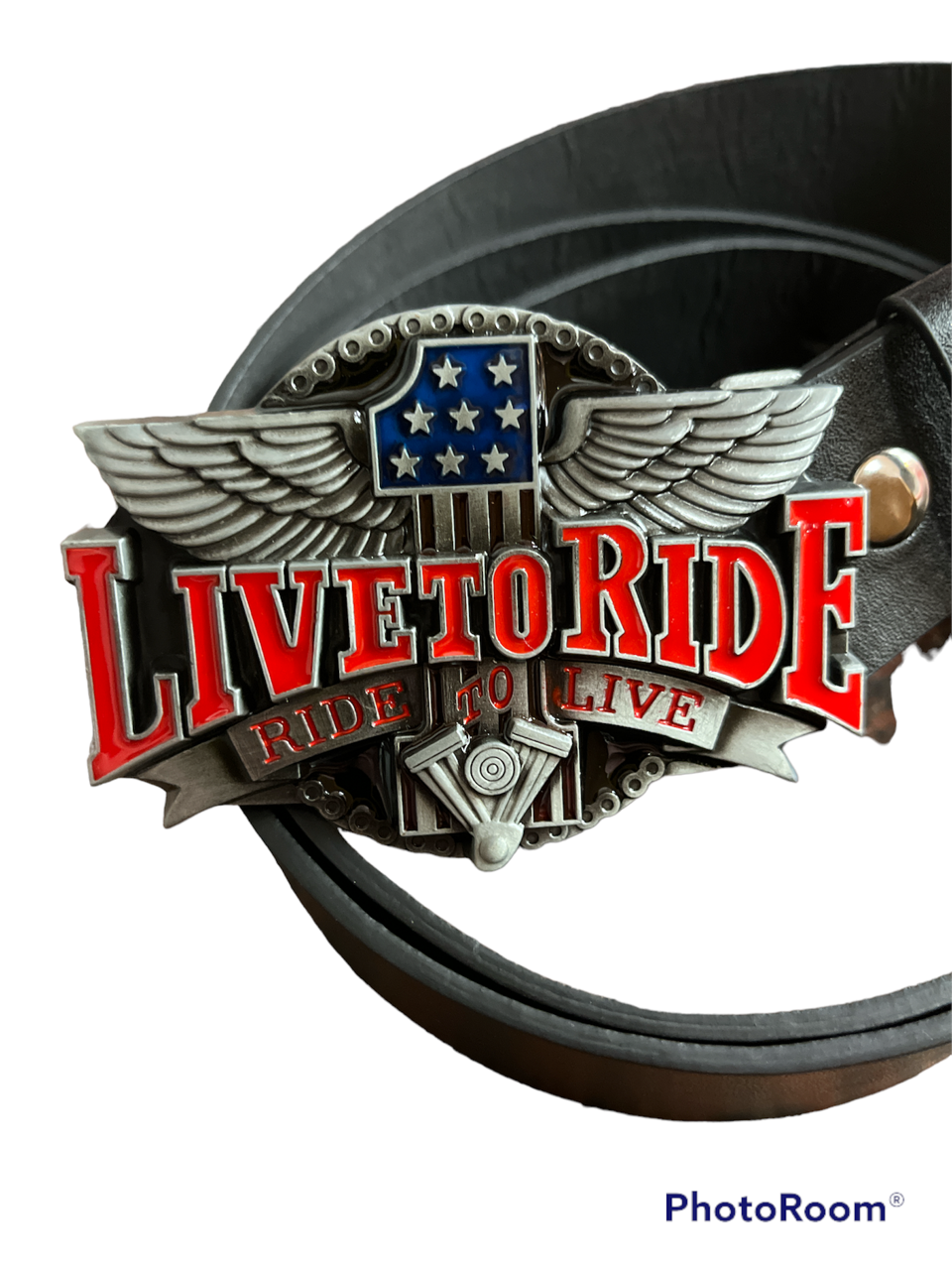 LIVE to RIDE Belt Buckle with belt motorcycles biker
