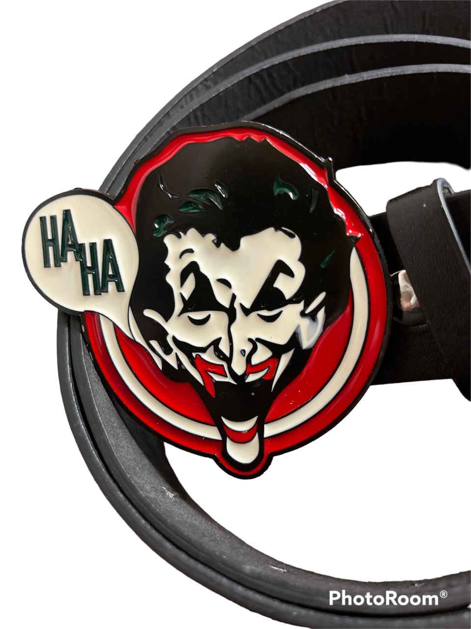 The JOKER Belt Buckle with belt HA HA batman villain