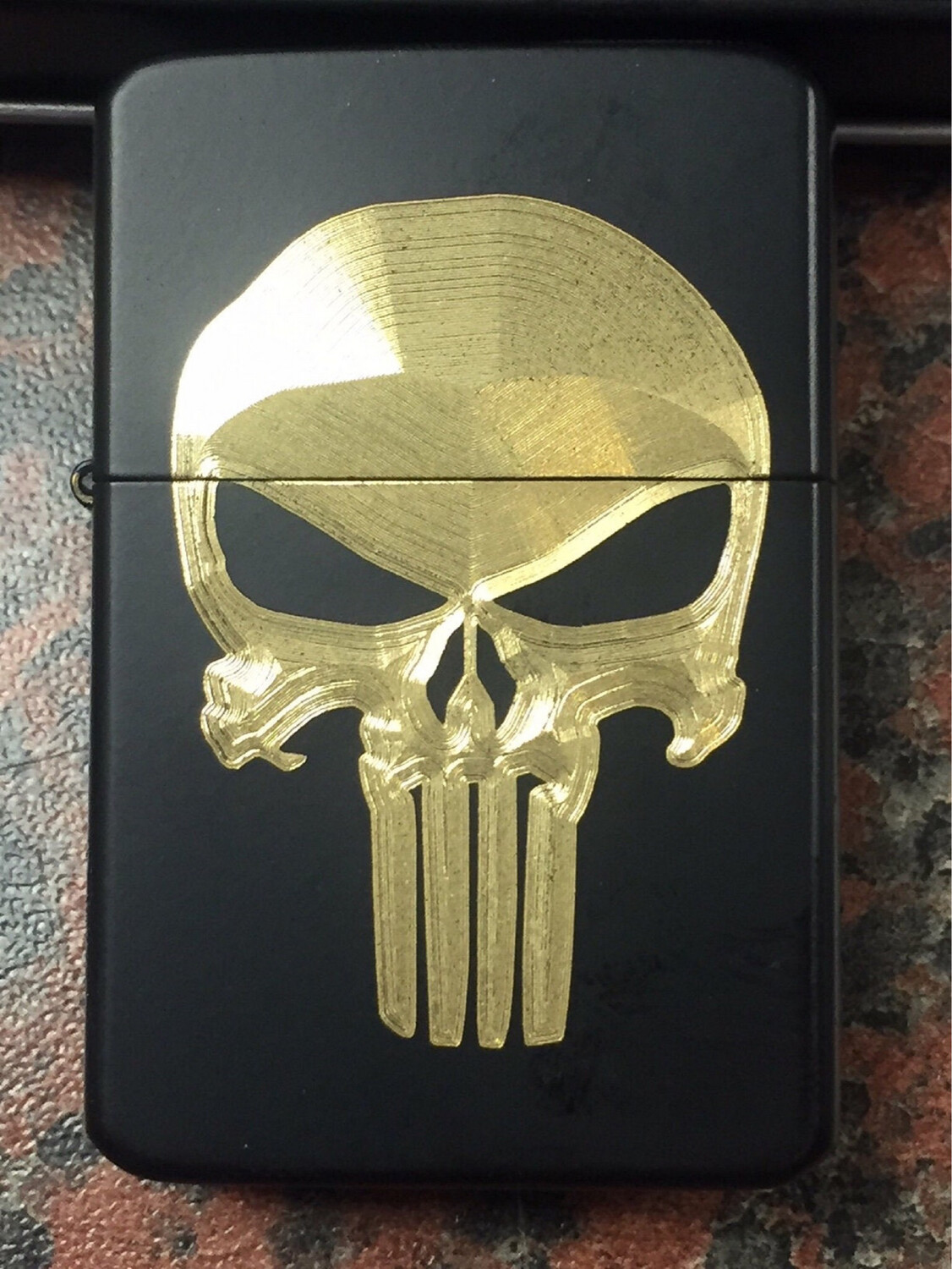 PUNISHER Skull logo Lighter, Matte Black Finish
