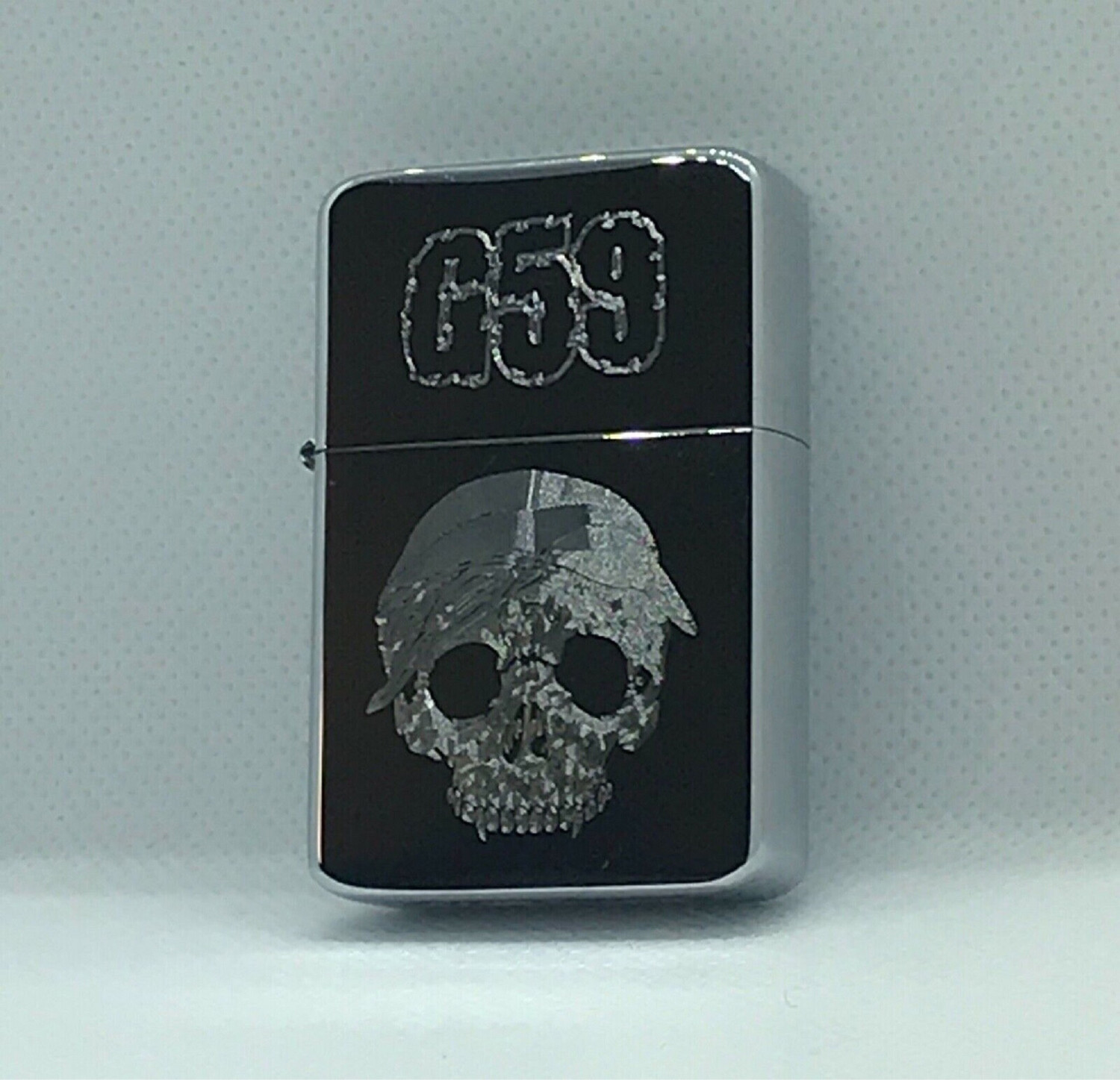 G59 / $uicideboy$ Skull logo Lighter, Polished Chrome/Silver Finish
