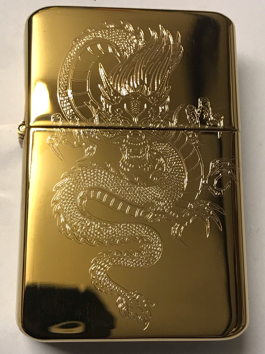 Chinese Dragon Lighter, Polished Gold Finish