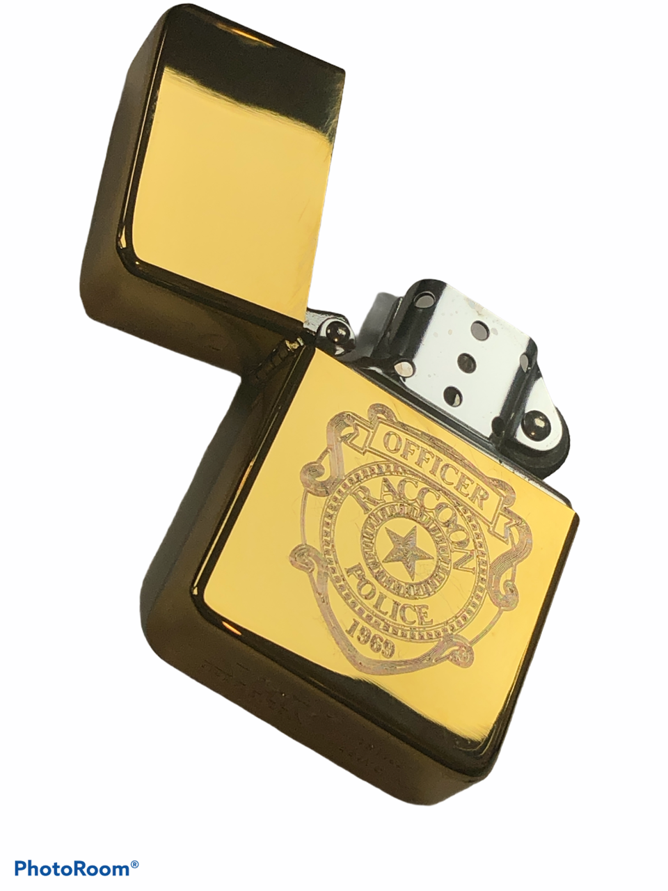 Resident Evil R.P.D Raccoon Police Badge Lighter, Polished Gold / Brass Finish