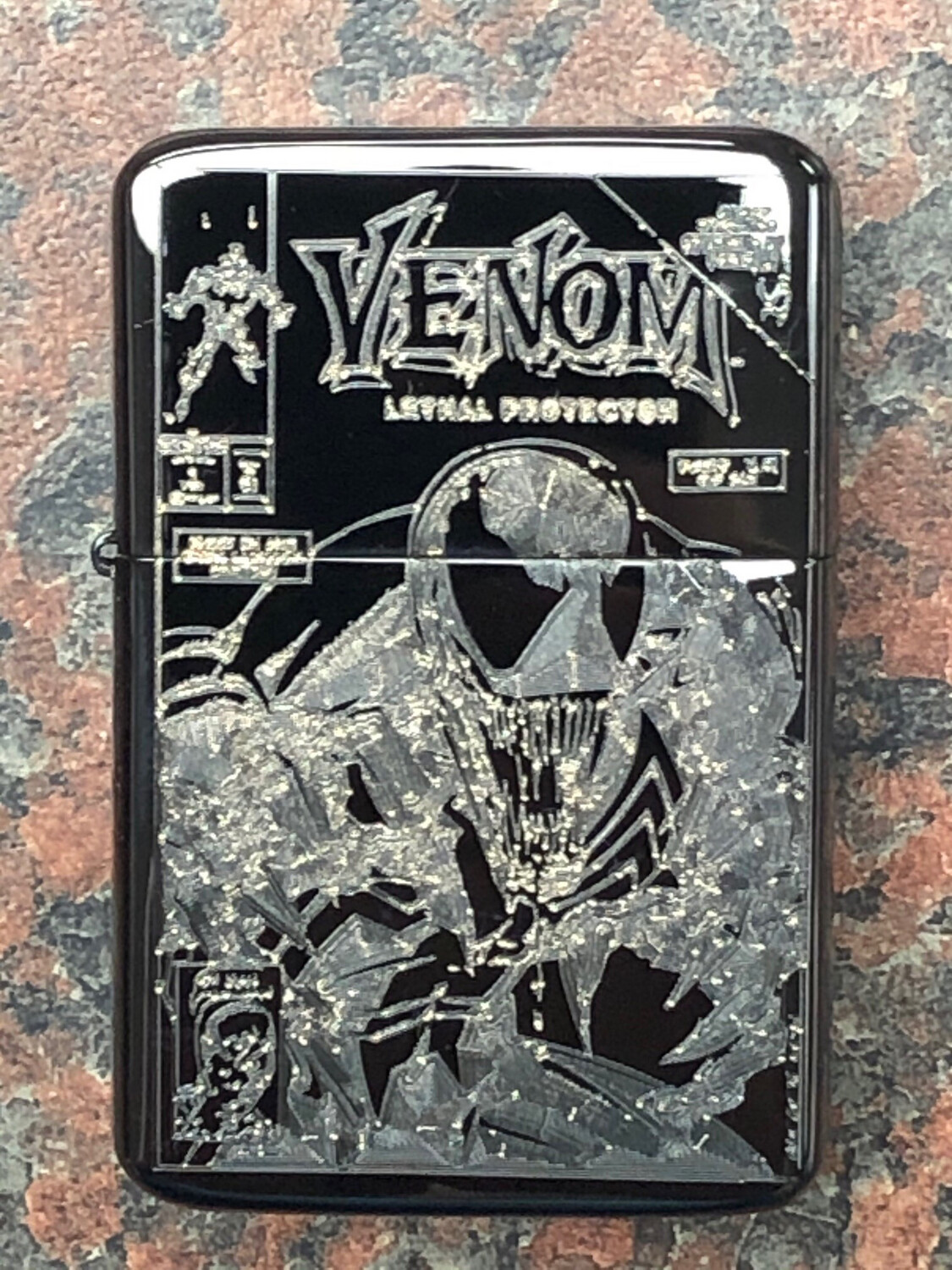 Marvel Comics VENOM Lethal Protector Cover Lighter, Polished Black Finish