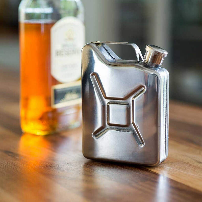 5oz Chrome Jerrycan Hip Flask with Gift Box and Funnel