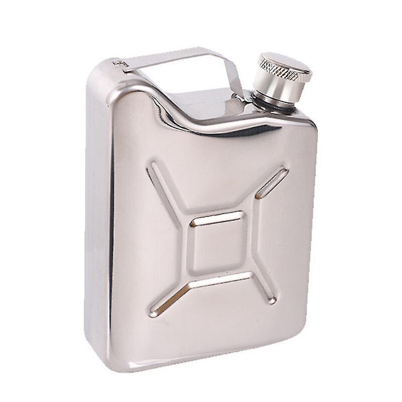 5oz Chrome Jerrycan Hip Flask with Gift Box and Funnel