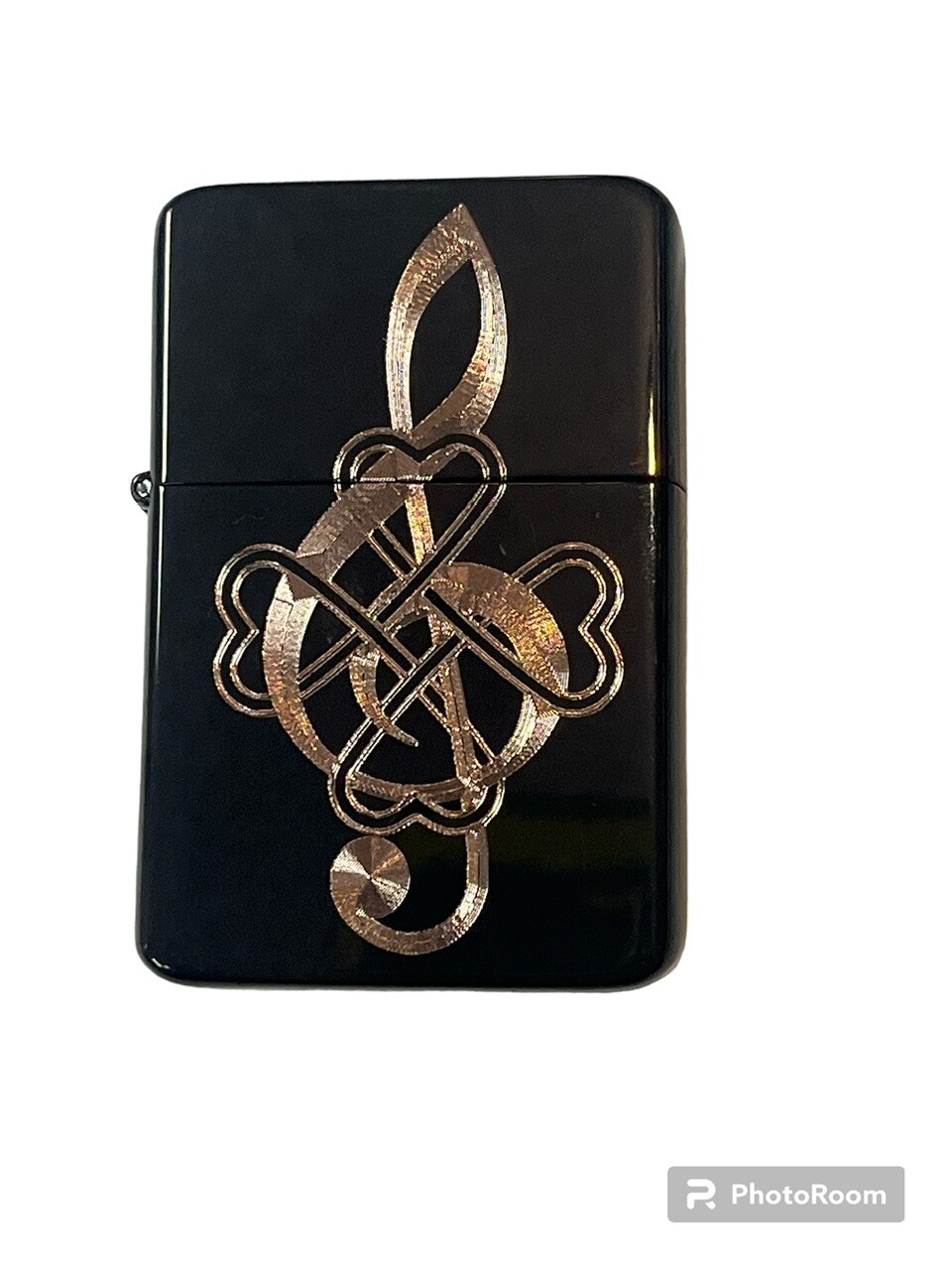 CELTIC MUSIC Lighter Black Ice Finish craic agus ceol trebel clef CELTIC MUSIC Lighter Black Ice Finish craic agus ceol trebel clef