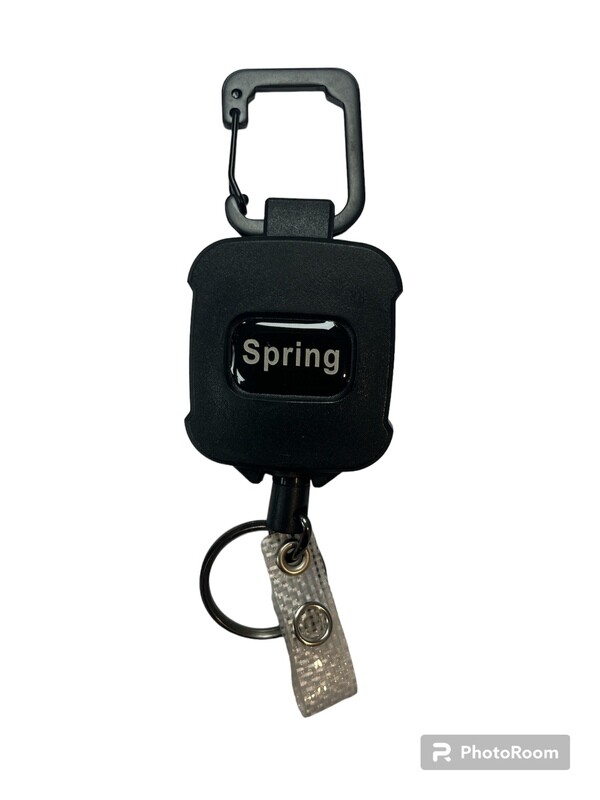 Heavy Duty Retractable Key Chain with Steel Wire Rope Recoil and pocket clip + ring