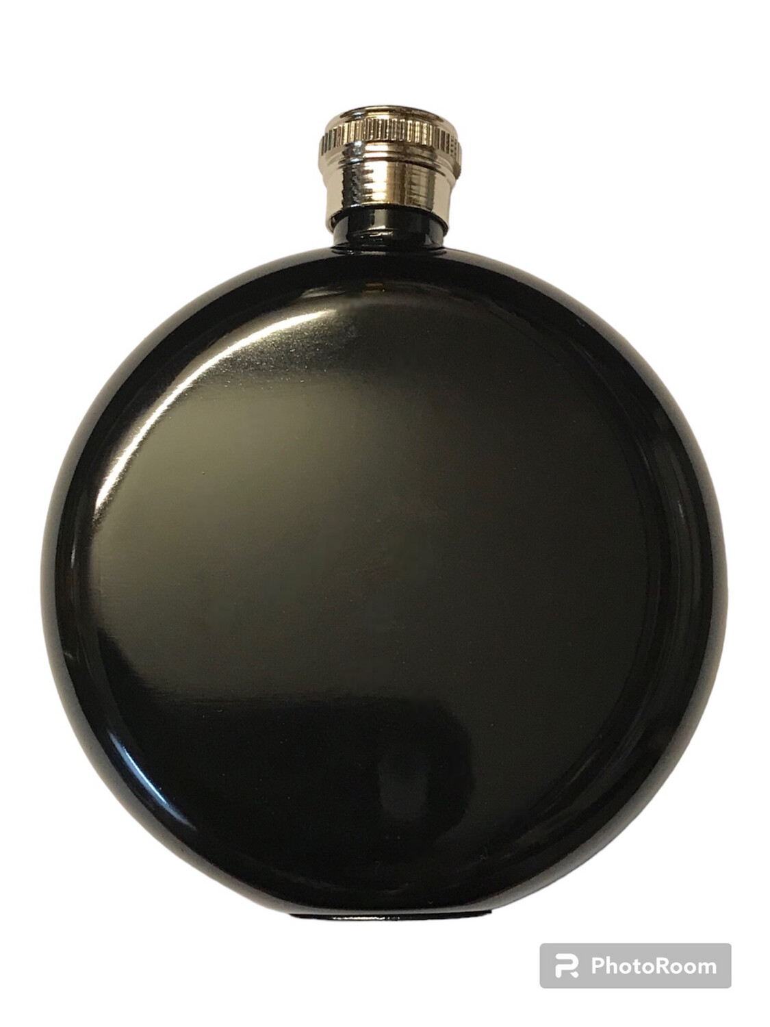 5oz Round Polished Black Hip Flask