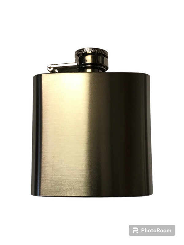 3oz Small Brushed Chrome Hip Flask with Gift Box