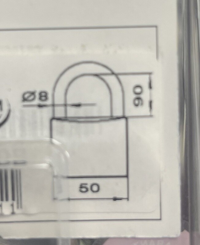 VIRO 50mm Marine Long Shackle Padlock Rust Proof Stainless Steel