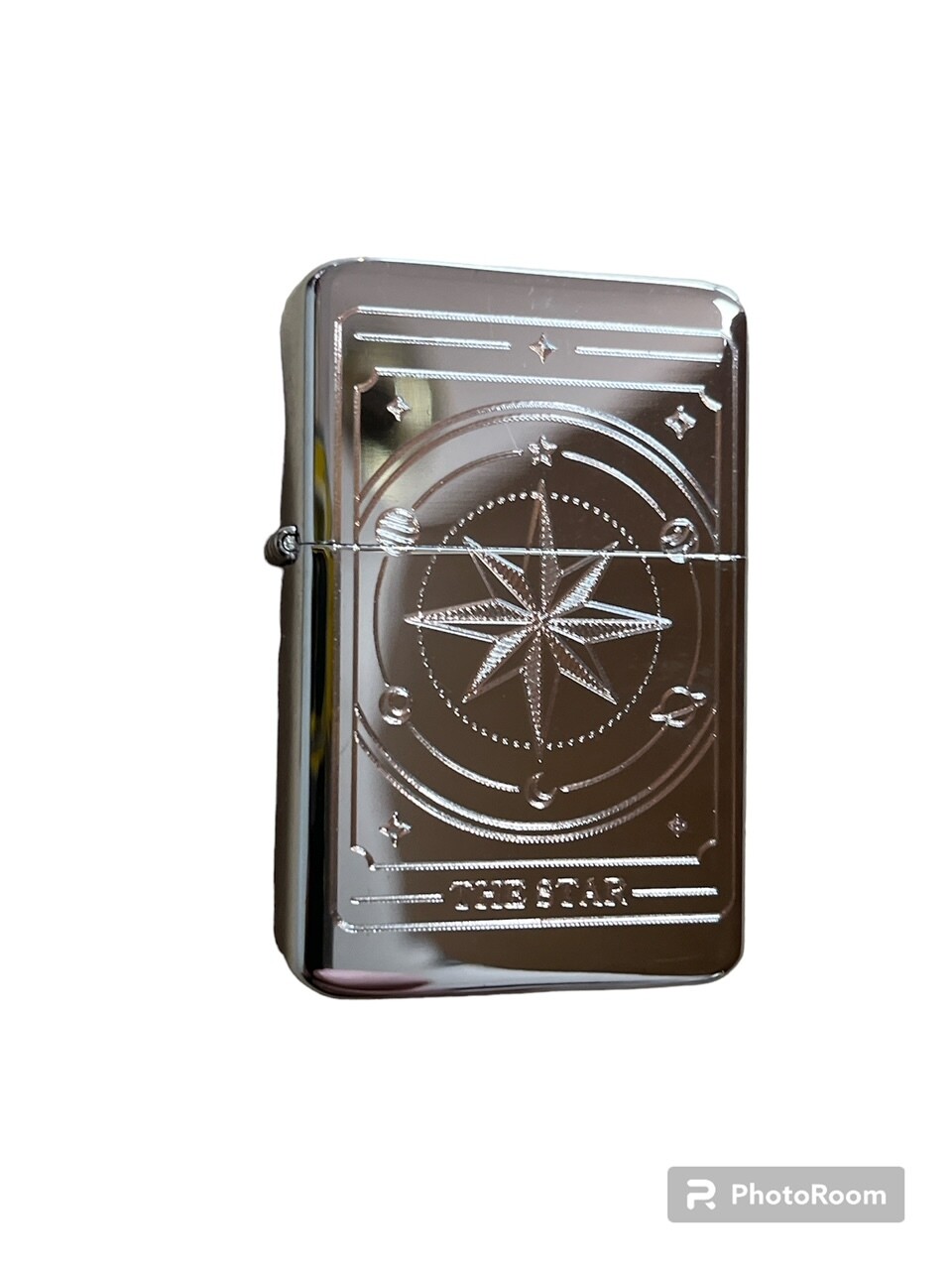 THE STAR tarot card design Lighter Polished Chrome Finish