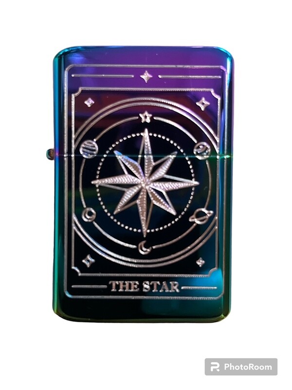 THE STAR tarot card design Lighter Rainbow/Spectrum Finish