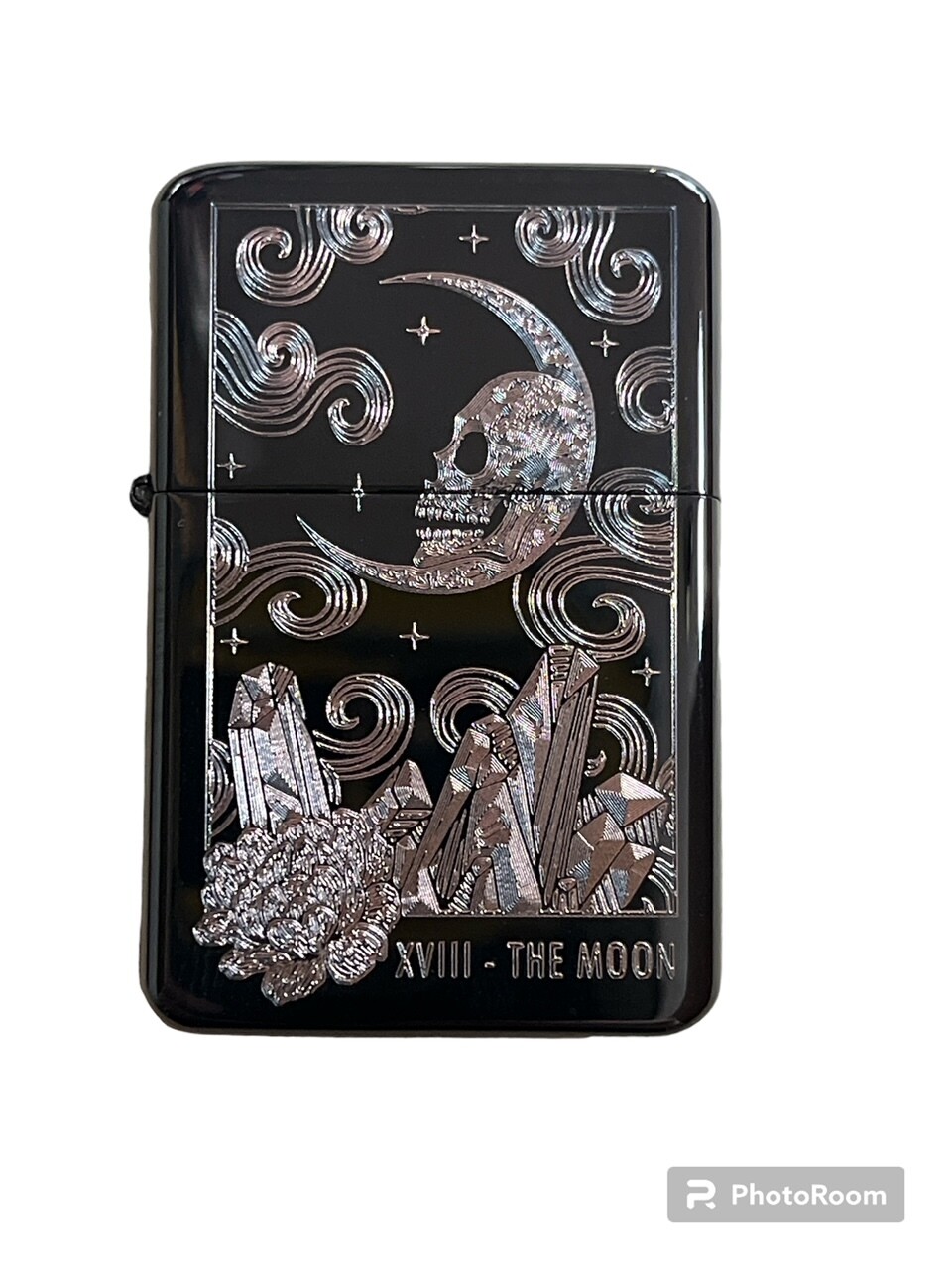 THE MOON tarot card design Lighter Black Ice Finish