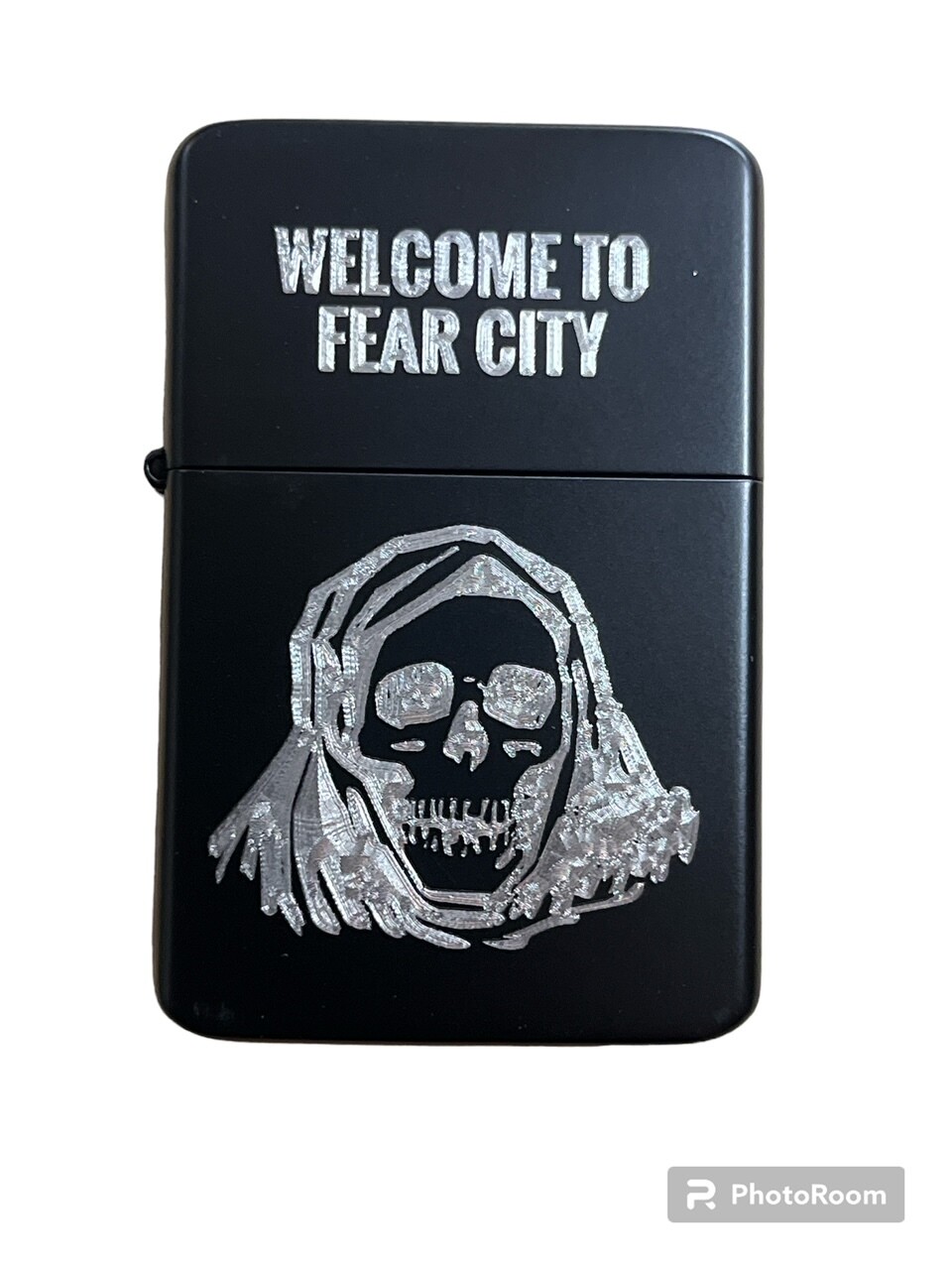 WELCOME TO FEAR CITY design Lighter Matte Black Finish