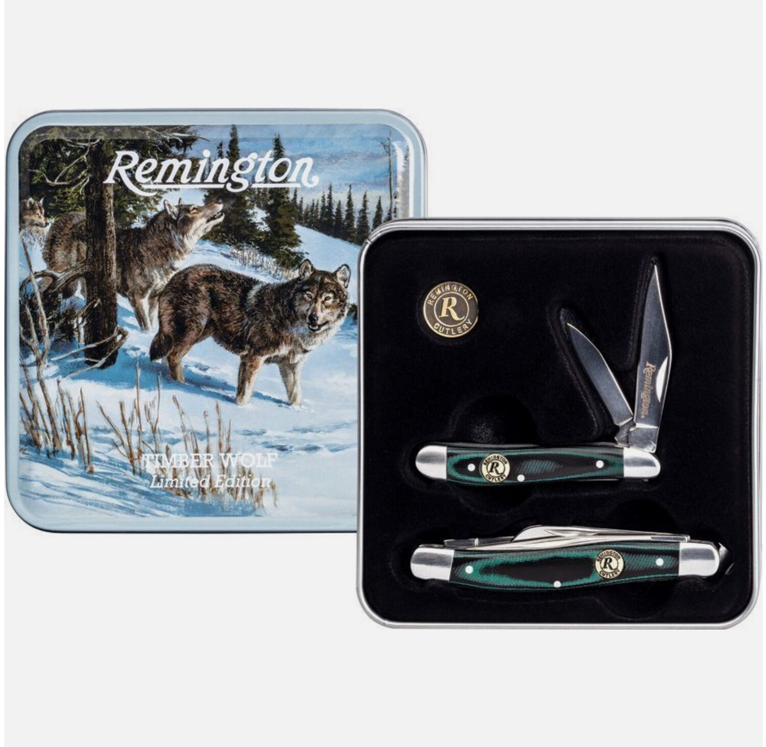 REMINGTON - TIMBERWOLVES Limited Edition Folding Knife Gift/Collector Set