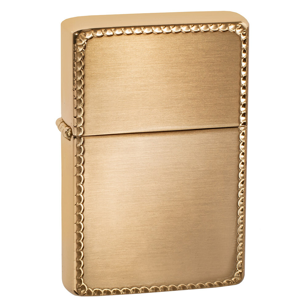 TASMAN Rippled Edges Gold Lighter in Gift Box Brass Collection Premium
