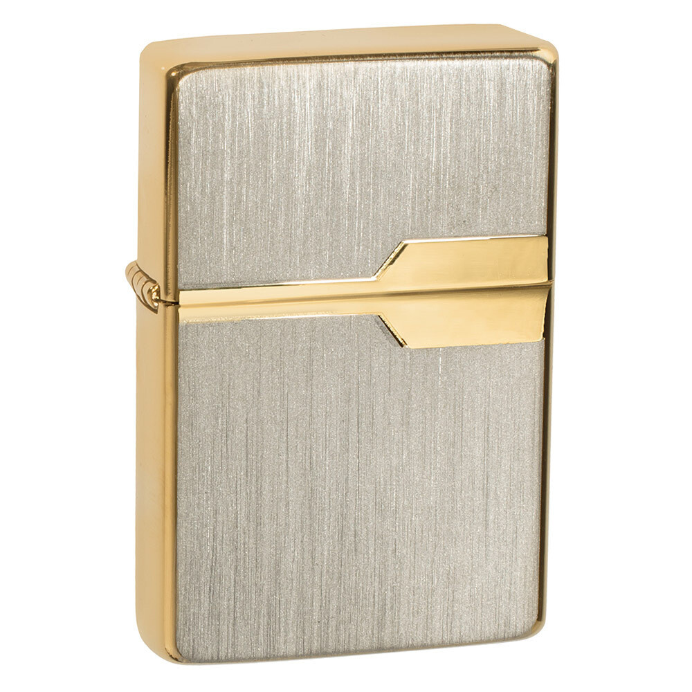 TASMAN Grey Inlay Lighter in Gift Box Brass Collection Premium