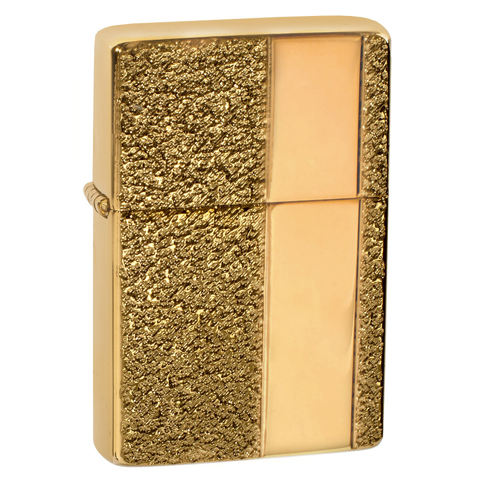 TASMAN Gold Crackle Lighter in Gift Box Brass Collection Premium