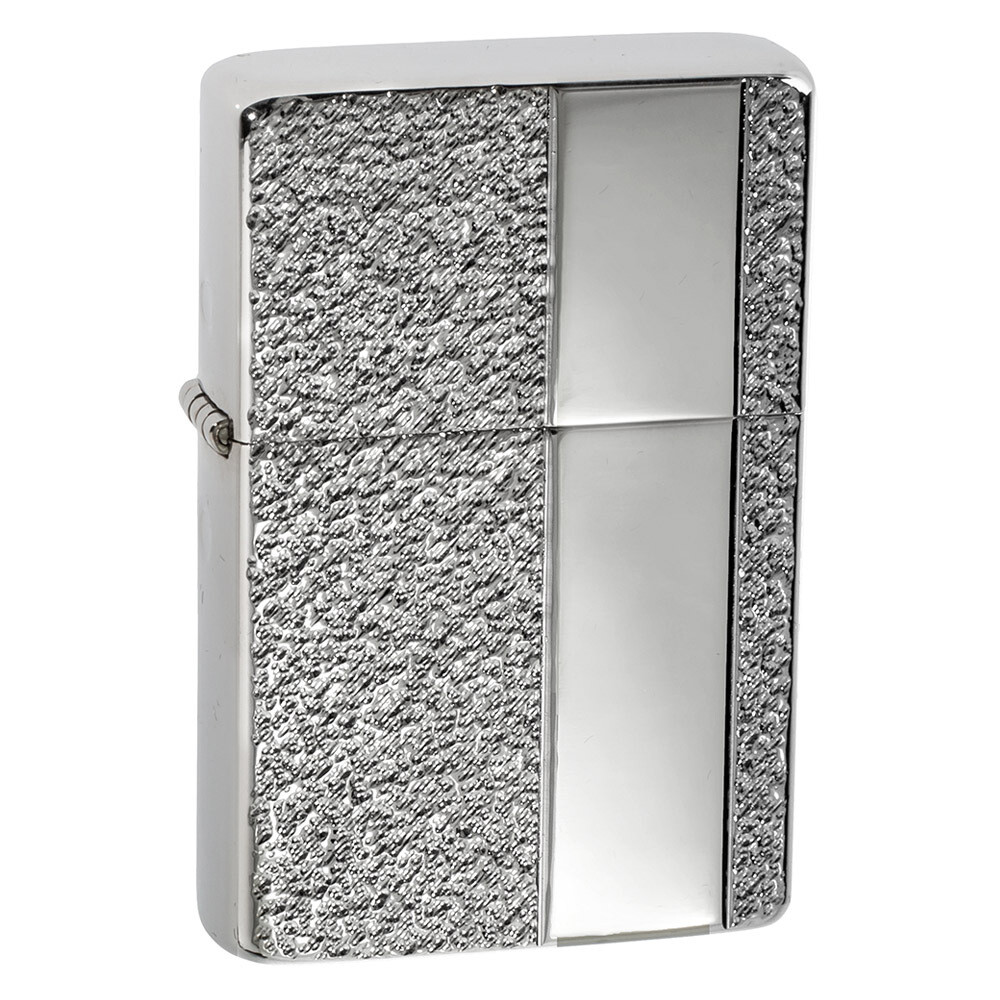 TASMAN Silver Crackle Lighter in Gift Box Brass Collection Premium