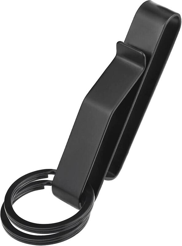 Heavy Duty BELT CLIP black Key Chain + 2 rings