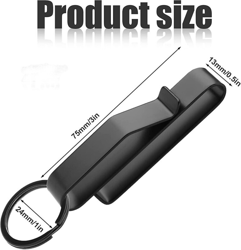 Heavy Duty BELT CLIP black Key Chain + 2 rings