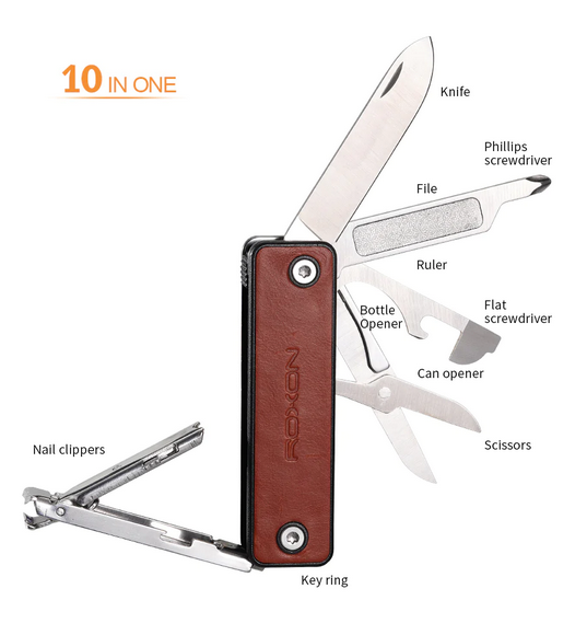 ROXON - M4 10-In-1 Mini Multi Tool with nail clipper