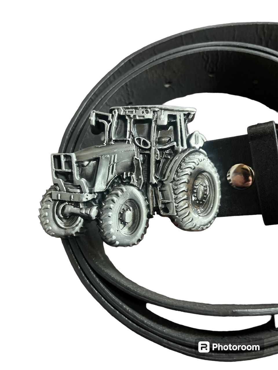 Tractor buckle with belt Farm machinery silver/black farmer gift