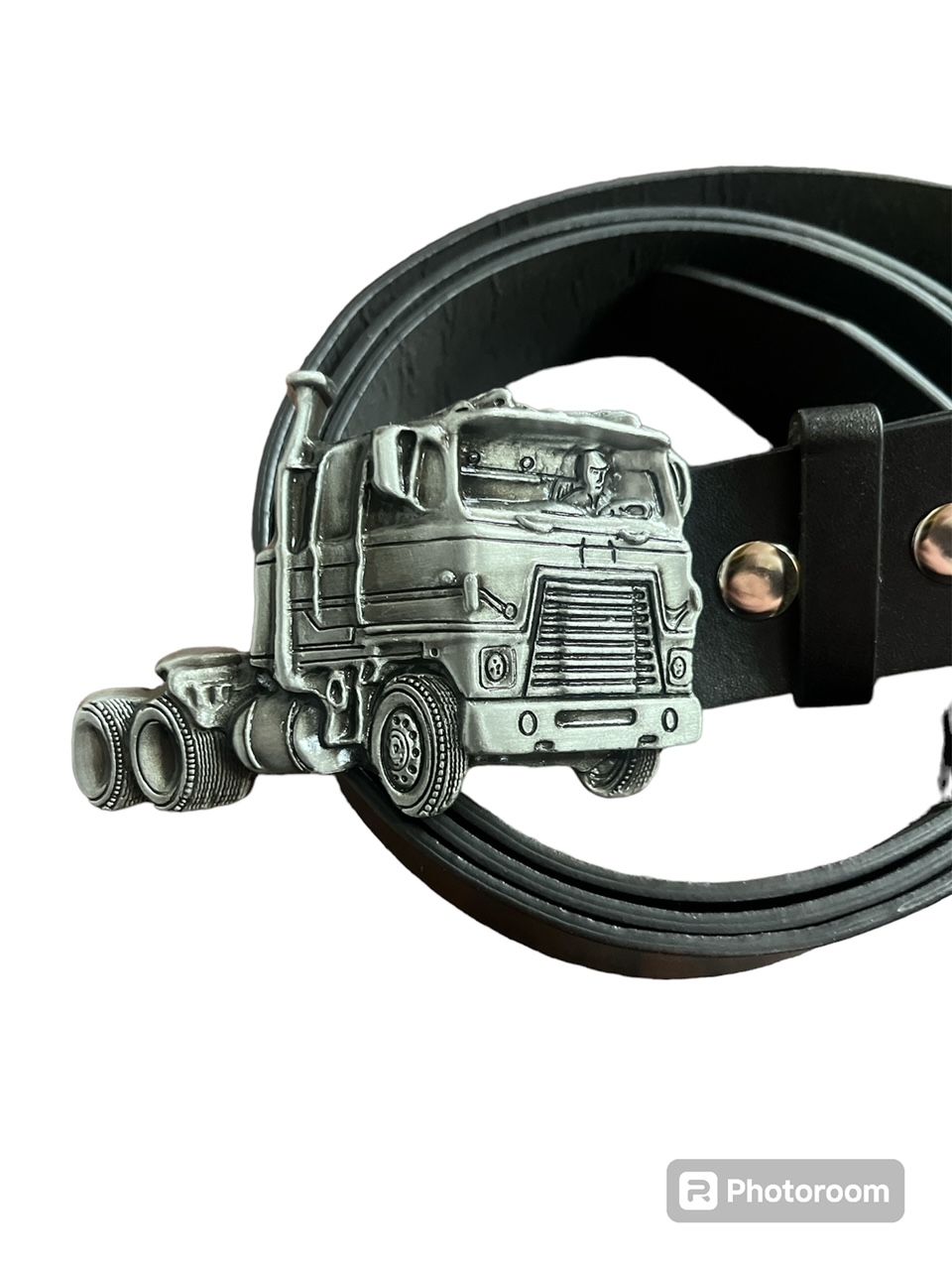 Truck Buckle with belt Lorry Driver silver/black