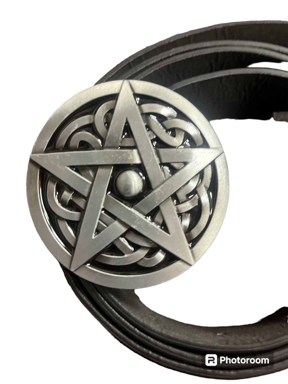 PENTAGRAM Buckle with belt celtic knot design Occult