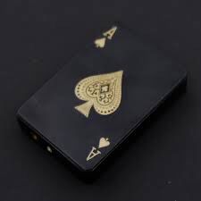 Jet Torch Lighter, Green Flame Ace Card Lighter, Refillable Butane Lighter, Ace of Spades Cool Lighter Windproof Poker Design, Black