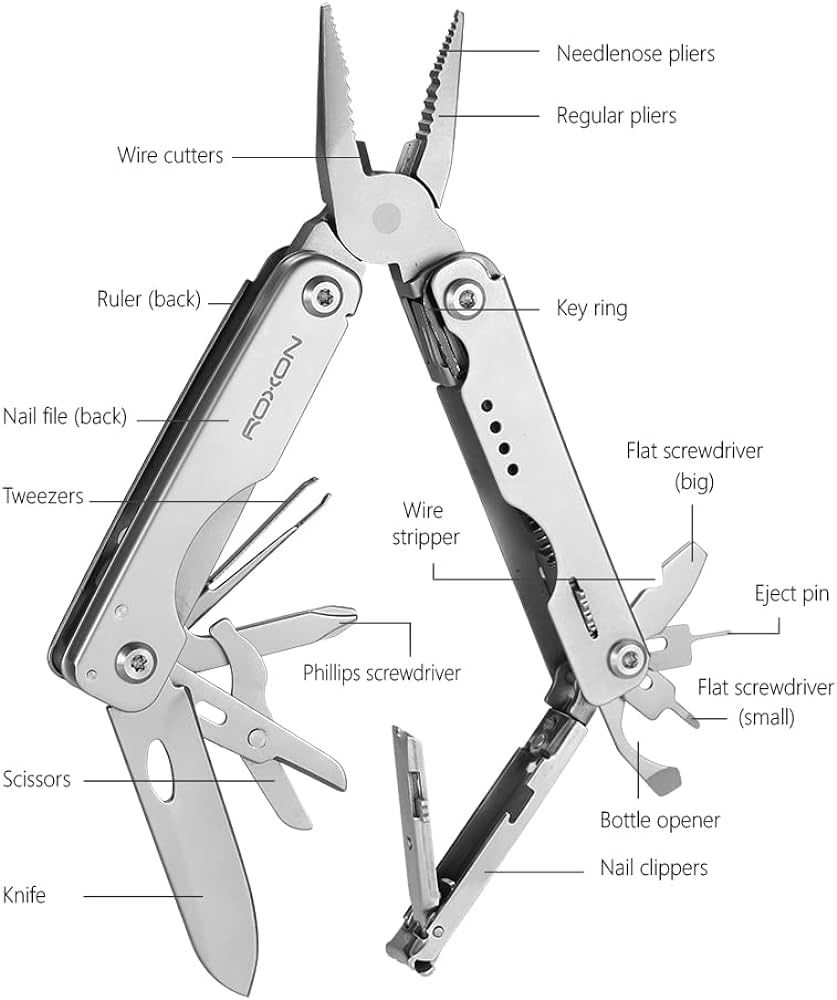 ROXON - M1 16-In-1 Mini Multi Tool knife nail clipper pliers