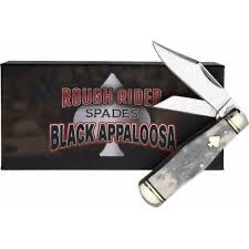 Rough Rider pocket knife model Black Appaloosa Bottle 2485.