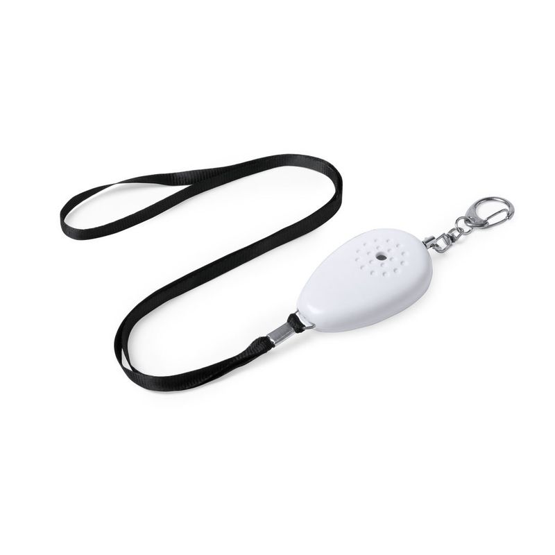 PERSONAL ALARM on Laryard  key chain Loud siren -- White