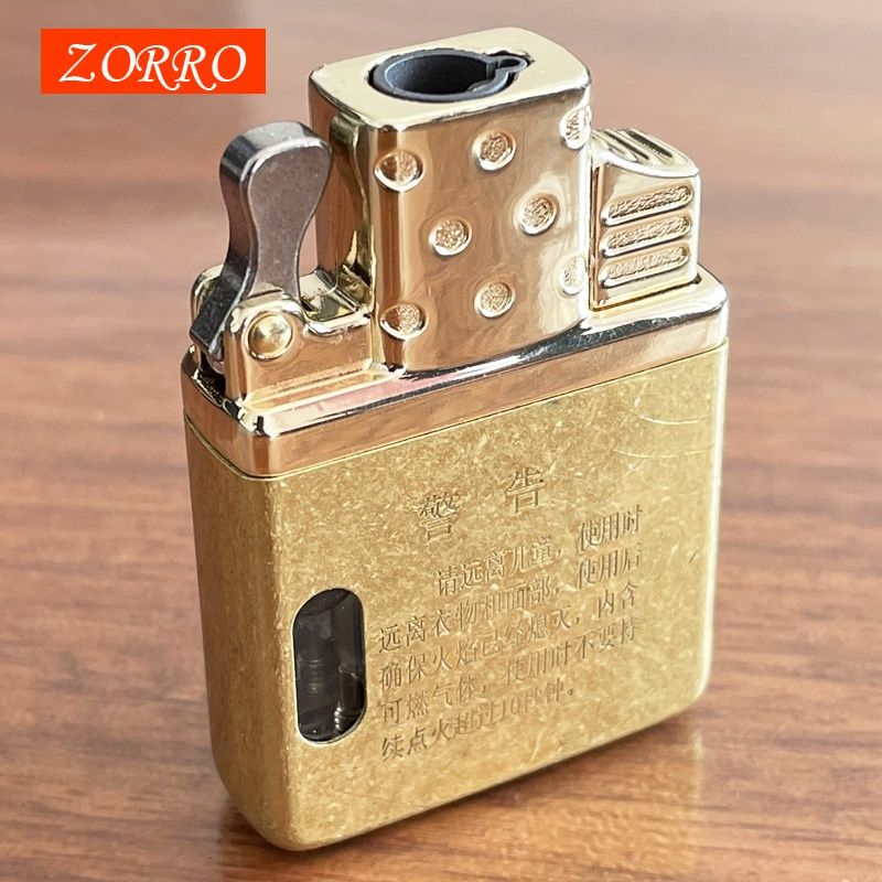 Zorro Original Single Jet Flame Lighter Insert GOLD finish (Outer Case Not Included)