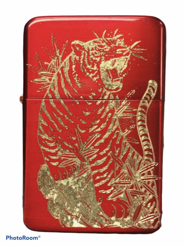 Japanese Tiger Lighter, Polished Red finish