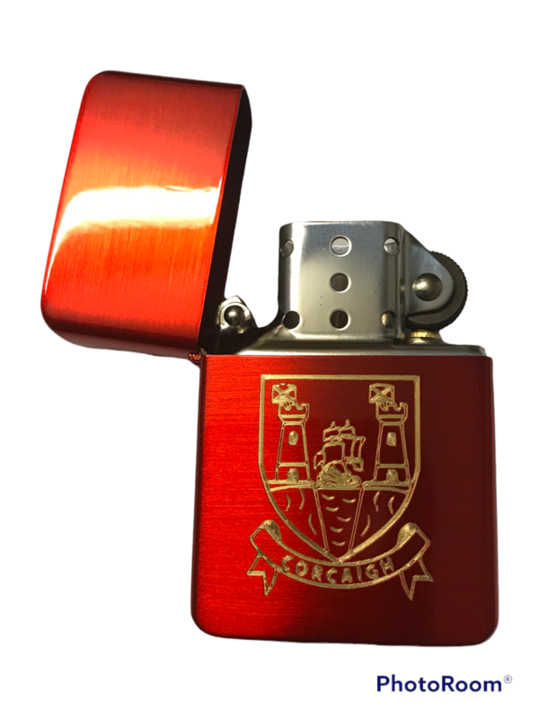 Cork County Crest Lighter, Polished Red Finish Coat of Arms