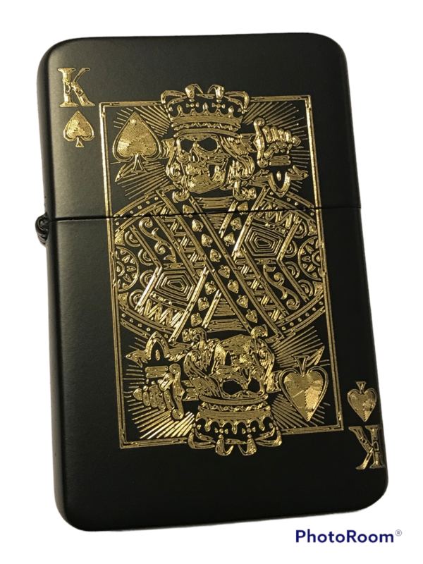 Skeleton King Card Lighter, Matte Black Finish