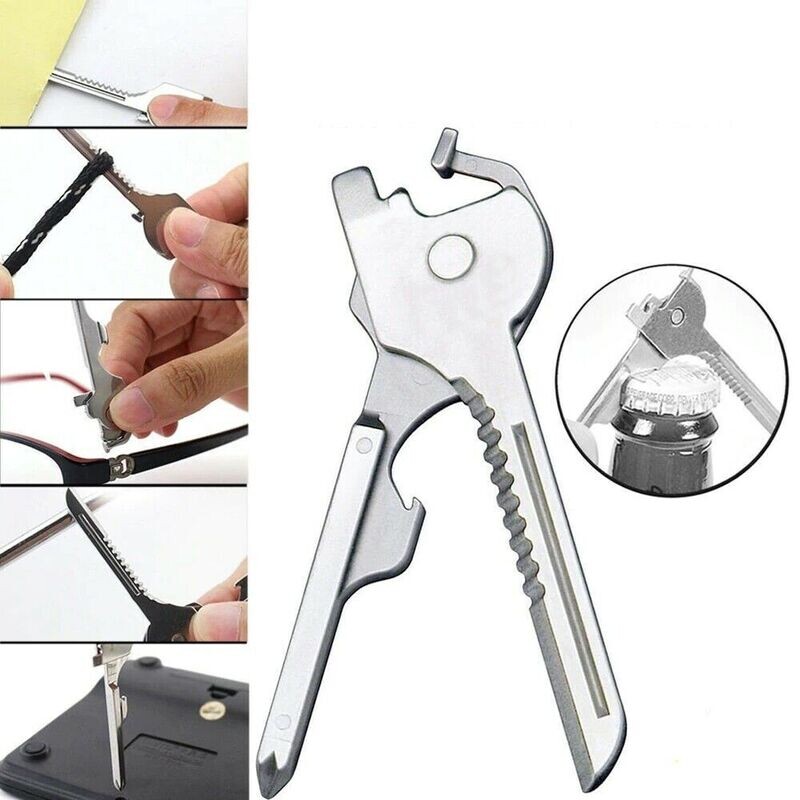 KEY TOOL compact gadget keyring with Knife Screwdrivers Bottle Opener
