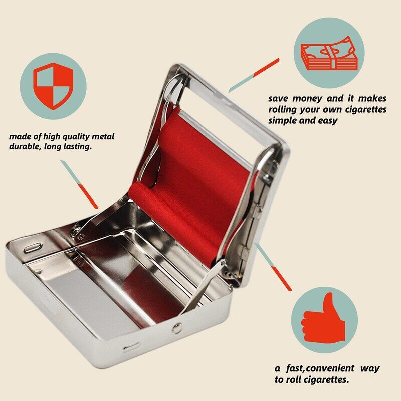 ZIG-ZAG Automatic Cigarette Rolling Machine Box metal Case tin