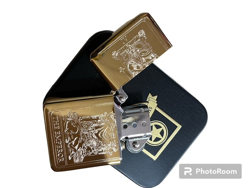 THE EMPEROR tarot card design Lighter Polished Gold Finish