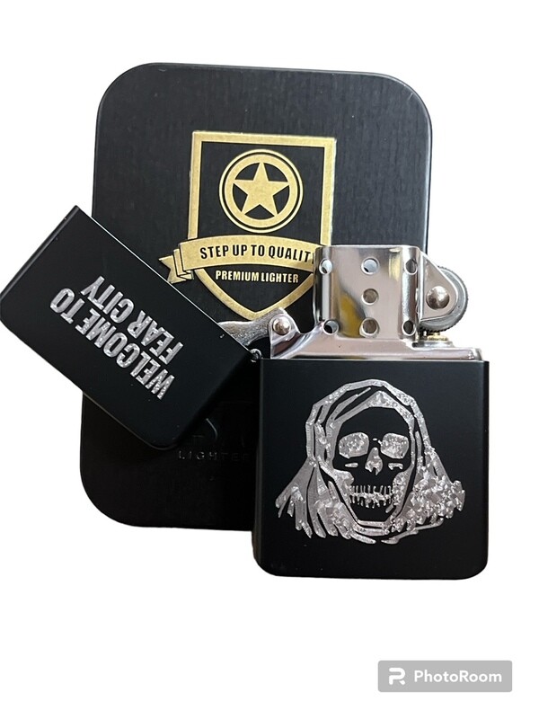 WELCOME TO FEAR CITY design Lighter Matte Black Finish