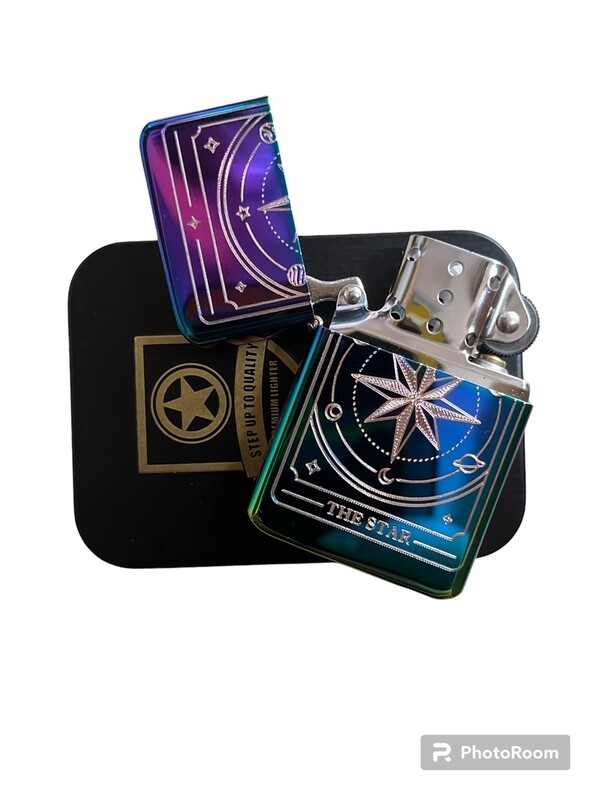 THE STAR tarot card design Lighter Rainbow/Spectrum Finish