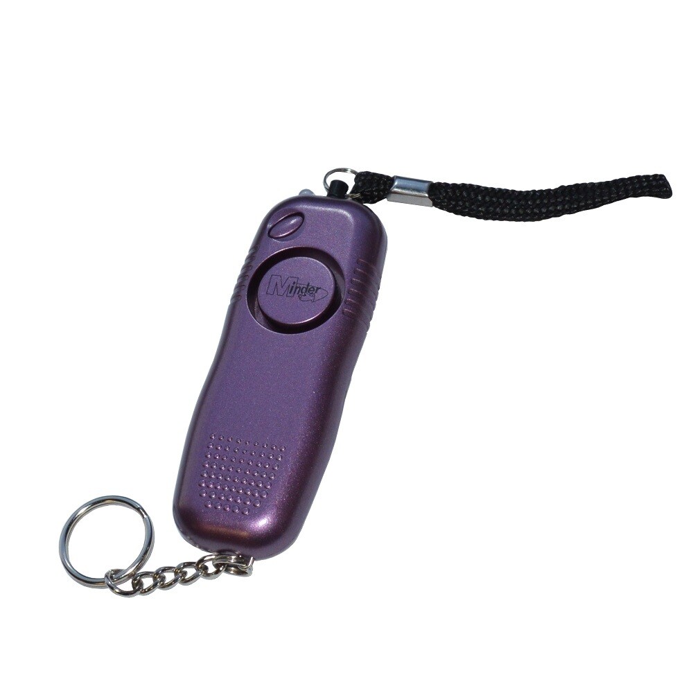 MINDER Hi-Vis Wrist Strap PERSONAL ALARM 130db siren, Colours: Purple