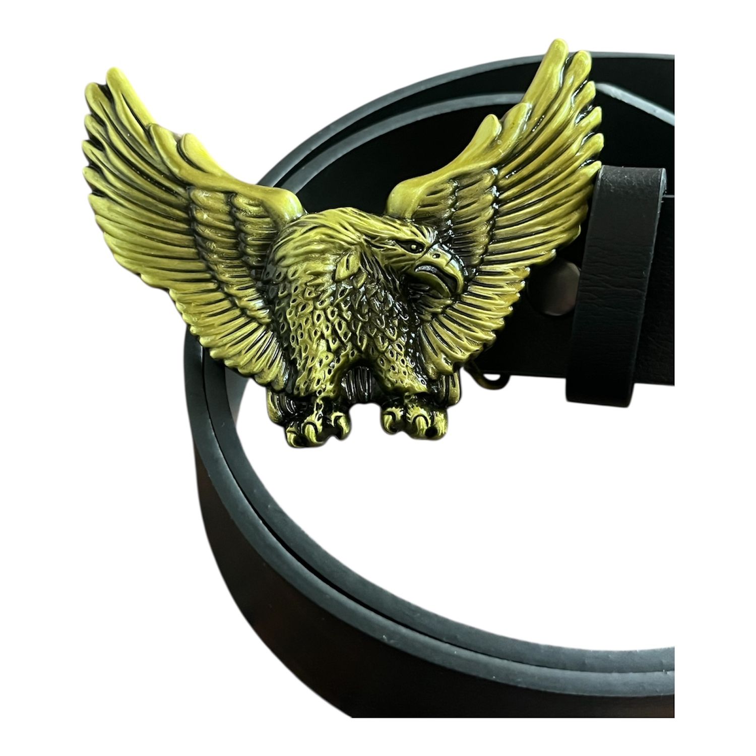 EAGLE Wings buckle with belt Western Oval gold design