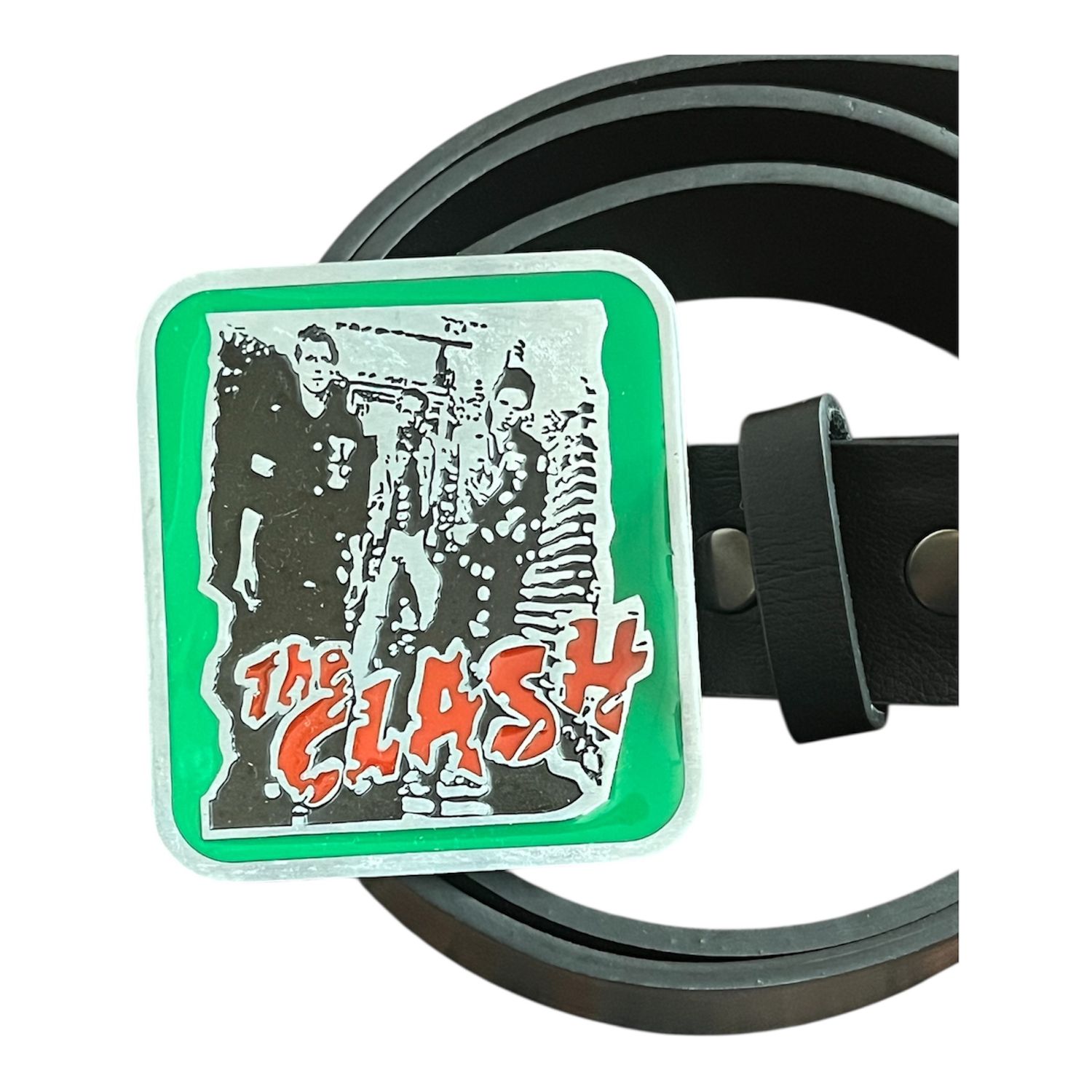 The CLASH buckle with belt punk rock music band design
